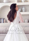 Romantic Basque Waist A-Line Wedding Dress with Long Lace Sleeves