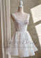 Knee-Length Lace Wedding Reception Dress with Sweetheart Neckline