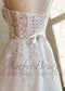 Short Floral Strapless Wedding Reception Dress with Sheath Silhouette