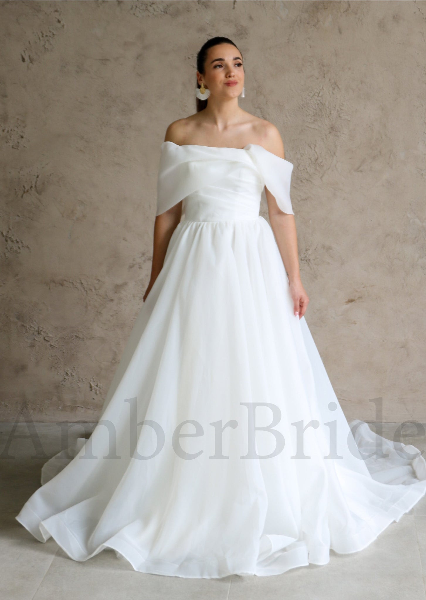 T232052 Timeless A-line Strapless Mikado Gown with Bold Straight Across  Neckline and Pleated Front and Back Details