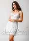 Short Floral Strapless Wedding Reception Dress with Sheath Silhouette