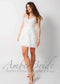 Short Floral Strapless Wedding Reception Dress with Sheath Silhouette