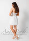 Short Floral Strapless Wedding Reception Dress with Sheath Silhouette