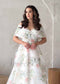 Floral A Line Off Shoulder Organza Wedding Dress with Corset
