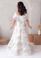 Floral A Line Off Shoulder Organza Wedding Dress with Corset