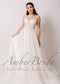 Rustic Wedding Dress with Floral Appliques with Glittering Tulle Skirt