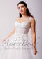Rustic Wedding Dress with Floral Appliques with Glittering Tulle Skirt