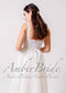 Rustic Wedding Dress with Floral Appliques with Glittering Tulle Skirt
