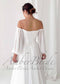 Elegant A Line Wedding Dress with Folder Chiffon Bodice and Flowy Long Train