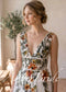Wildflower Embroidered Tulle A-Line Wedding Dress with V-Neck and Open Back