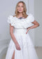 Exquisite A Line Organza Wedding Dress with Strapless Design and Corset
