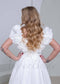 Exquisite A Line Organza Wedding Dress with Strapless Design and Corset
