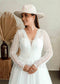Boho Lace Wedding Dress with Long Sleeve and Tulle Skirt