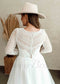 Boho Lace Wedding Dress with Long Sleeve and Tulle Skirt