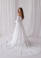 Elegant A Line Wedding Dress with Folder Chiffon Bodice and Flowy Long Train