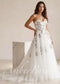 Strapless Floral Tulle Wedding Dress with Sweetheart Neckline