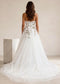 Strapless Floral Tulle Wedding Dress with Sweetheart Neckline