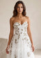 Strapless Floral Tulle Wedding Dress with Sweetheart Neckline