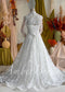 Full Lace A-Line Wedding Dress with Detachable Long Sleeve High Neck Bolero