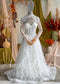 Full Lace A-Line Wedding Dress with Detachable Long Sleeve High Neck Bolero