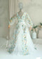 Fairy Tulle A-Line Wedding Dress with Pastel Wildflower Embroidery and Long Bishop Sleeves