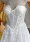 Full Lace A-Line Wedding Dress with Detachable Long Sleeve High Neck Bolero