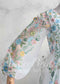 Fairy Tulle A-Line Wedding Dress with Pastel Wildflower Embroidery and Long Bishop Sleeves