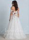 Off-Shoulder Colorful Floral A-Line Wedding Dress with 3D Wildflower Embroidery