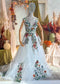 Wildflower Embroidered Tulle A-Line Wedding Dress with V-Neck and Open Back