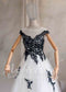 Black Lace Wedding Dress, A-Line Tulle Gothic Bridal Gown with Cap Sleeves and Long Train