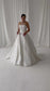 Pearl Embellished Strapless Satin Ball Gown Wedding Dress