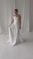 Draped Satin Strapless Wedding Dress with Sculptural Bodice and Corset Back