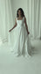 Square Neck Satin A-Line Wedding Dress with Basque Waistline and Corset Back
