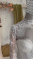 Full Lace A-Line Wedding Dress with Detachable Long Sleeve High Neck Bolero