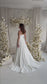 STOCK SELL-OUT: Strapless Chiffon Wedding Dress with Ruched Bodice and Slit