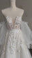 Boho Strapless Wedding Dress with Floral Appliques and Detachable Puffy Sleeves