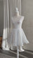 Knee-Length Lace Wedding Reception Dress with Sweetheart Neckline