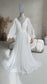 Elegant Flowy Chiffon Wedding Dress with Long Puffy Sleeve and Open Back