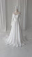 Elegant A Line Wedding Dress with Folder Chiffon Bodice and Flowy Long Train