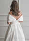 Simple A-Line Satin Wedding Dress with Off The Shoulder Sweetheart Neckline