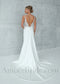 Boho Sheath Backless Wedding Dress with Lace Top and Soft Crepe Skirt