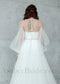 Boho A Line Long Bishop Sleeve Tulle Wedding Dress with Beaded Design