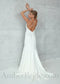 Simple Backless Soft and Stretchy Crepe Mermaid Wedding Dress with Spaghetti Straps