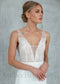Boho Sheath Backless Wedding Dress with Lace Top and Soft Crepe Skirt