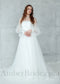 Boho A Line Long Bishop Sleeve Tulle Wedding Dress with Beaded Design