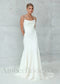 Simple Backless Soft and Stretchy Crepe Mermaid Wedding Dress with Spaghetti Straps