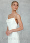 Simple Backless Soft and Stretchy Crepe Mermaid Wedding Dress with Spaghetti Straps