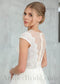 Boho A-Line Wedding Dress with Lace Top and Tulle Skirt