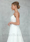 Satin A-Line Wedding Dress with Strapless Sweetheart Neckline and Low Back